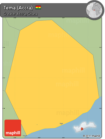 Savanna Style Simple Map of Tema (Accra)