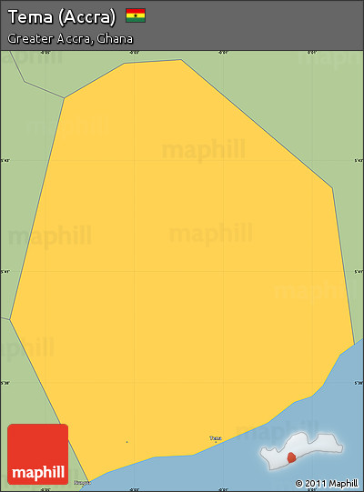 Savanna Style Simple Map of Tema (Accra)