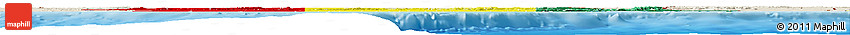 Flag Horizon Map of Ghana, shaded relief outside, flag aligned to the middle