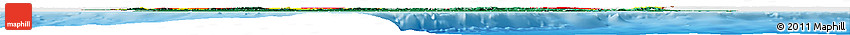 Flag Horizon Map of Ghana, single color outside, shaded relief sea