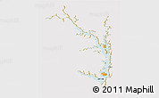 Political 3D Map of Lake Volta, cropped outside