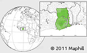 Political Location Map of Ghana, blank outside