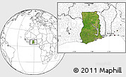 Satellite Location Map of Ghana, blank outside