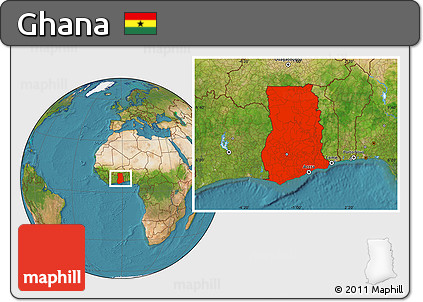 Satellite Location Map of Ghana