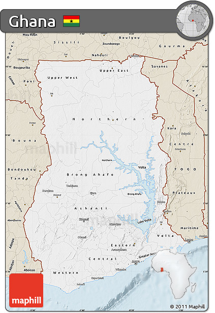 Classic Style Map of Ghana