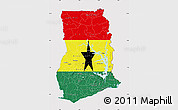 Flag Map of Ghana