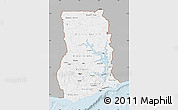 Gray Map of Ghana, single color outside