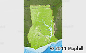 Physical Map of Ghana, darken, land only
