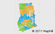 Political Map of Ghana, cropped outside