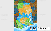 Political Map of Ghana, darken, land only