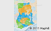 Political Map of Ghana, lighten