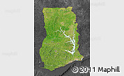 Satellite Map of Ghana, darken, desaturated