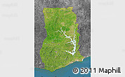 Satellite Map of Ghana, desaturated, land only