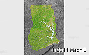 Satellite Map of Ghana, desaturated