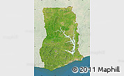 Satellite Map of Ghana, lighten, land only