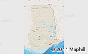 Shaded Relief Map of Ghana, lighten, land only