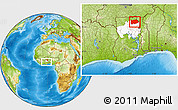 Physical Location Map of Nalerigu, highlighted parent region, within the entire country