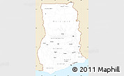 Classic Style Simple Map of Ghana, single color outside