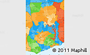 Political Simple Map of Ghana, political shades outside