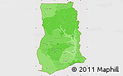 Political Shades Simple Map of Ghana, cropped outside