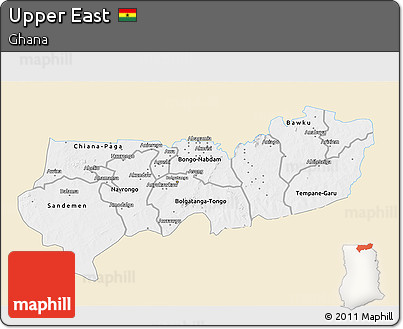 Classic Style 3D Map of Upper East, single color outside