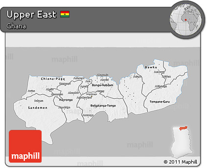 Gray 3D Map of Upper East, single color outside