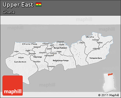 Gray 3D Map of Upper East, single color outside