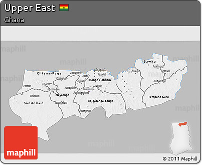 Gray 3D Map of Upper East, single color outside