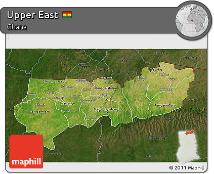 Satellite 3D Map of Upper East, darken