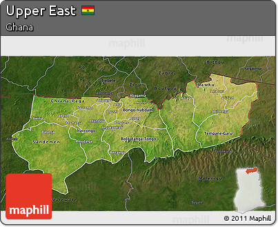 Satellite 3D Map of Upper East, darken