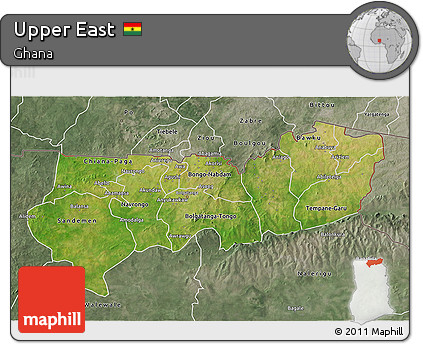Satellite 3D Map of Upper East, semi-desaturated