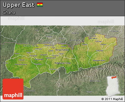 Satellite 3D Map of Upper East, semi-desaturated