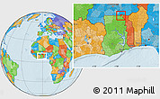 Political Location Map of Bawku, within the entire country