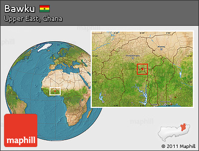 Satellite Location Map of Bawku