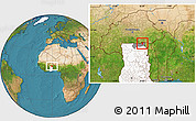 Satellite Location Map of Bawku, highlighted country, highlighted parent region