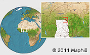 Satellite Location Map of Bawku, highlighted country
