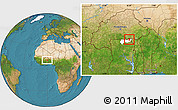 Satellite Location Map of Bawku, highlighted parent region