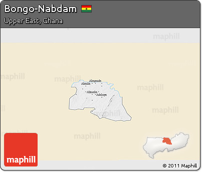Classic Style 3D Map of Bongo-Nabdam, single color outside