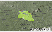 Physical 3D Map of Bongo-Nabdam, darken, semi-desaturated
