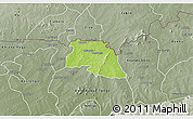 Physical 3D Map of Bongo-Nabdam, semi-desaturated