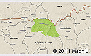 Physical 3D Map of Bongo-Nabdam, shaded relief outside