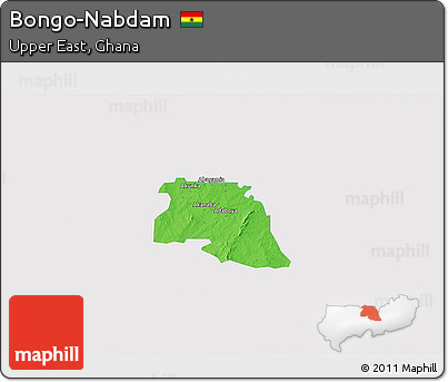 Political 3D Map of Bongo-Nabdam, single color outside