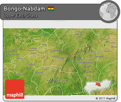 Satellite 3D Map of Bongo-Nabdam