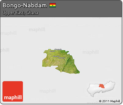 Satellite 3D Map of Bongo-Nabdam, single color outside