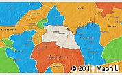 Shaded Relief 3D Map of Bongo-Nabdam, political outside