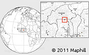 Blank Location Map of Bongo-Nabdam