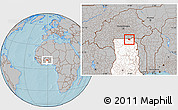 Gray Location Map of Bongo-Nabdam, highlighted country, hill shading