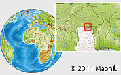Physical Location Map of Bongo-Nabdam, highlighted country, highlighted parent region