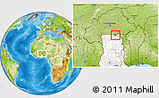 Physical Location Map of Bongo-Nabdam, highlighted country
