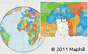 Political Location Map of Bongo-Nabdam, highlighted country